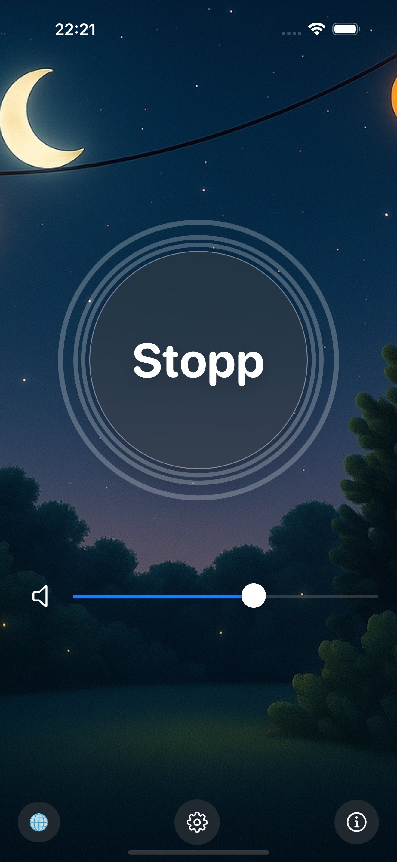 MosQuit playing screen on iPhone in dark mode